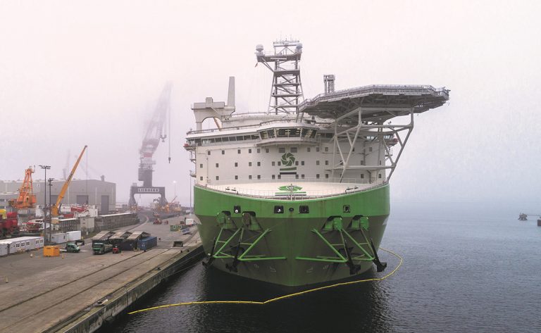 DEME’s Orion arrives at Liebherr factory in Rostock